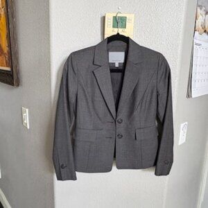 Brand new women's wool blend fashion blazer, size OP, light gray.